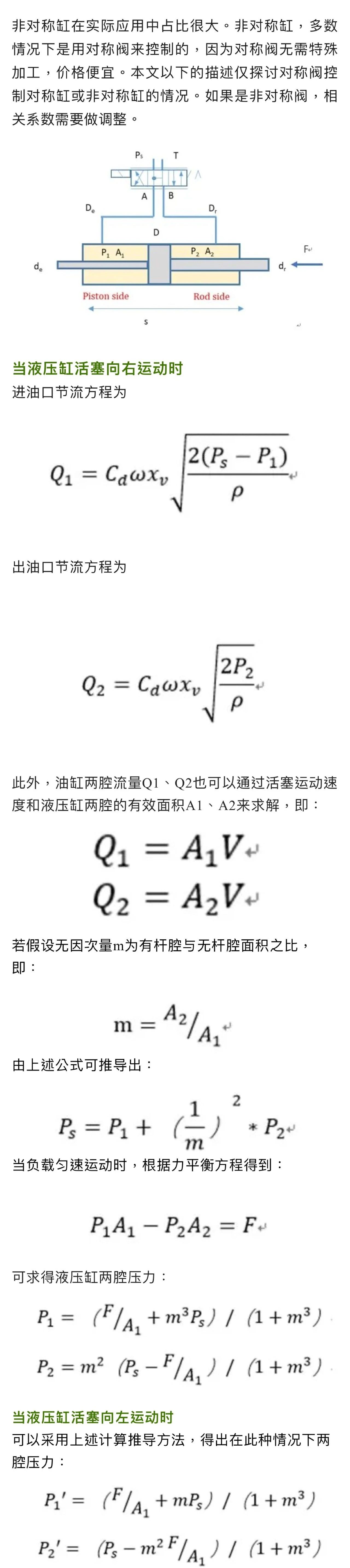 阀控缸系统，油缸两腔压力和速度如何随着负载变化的
